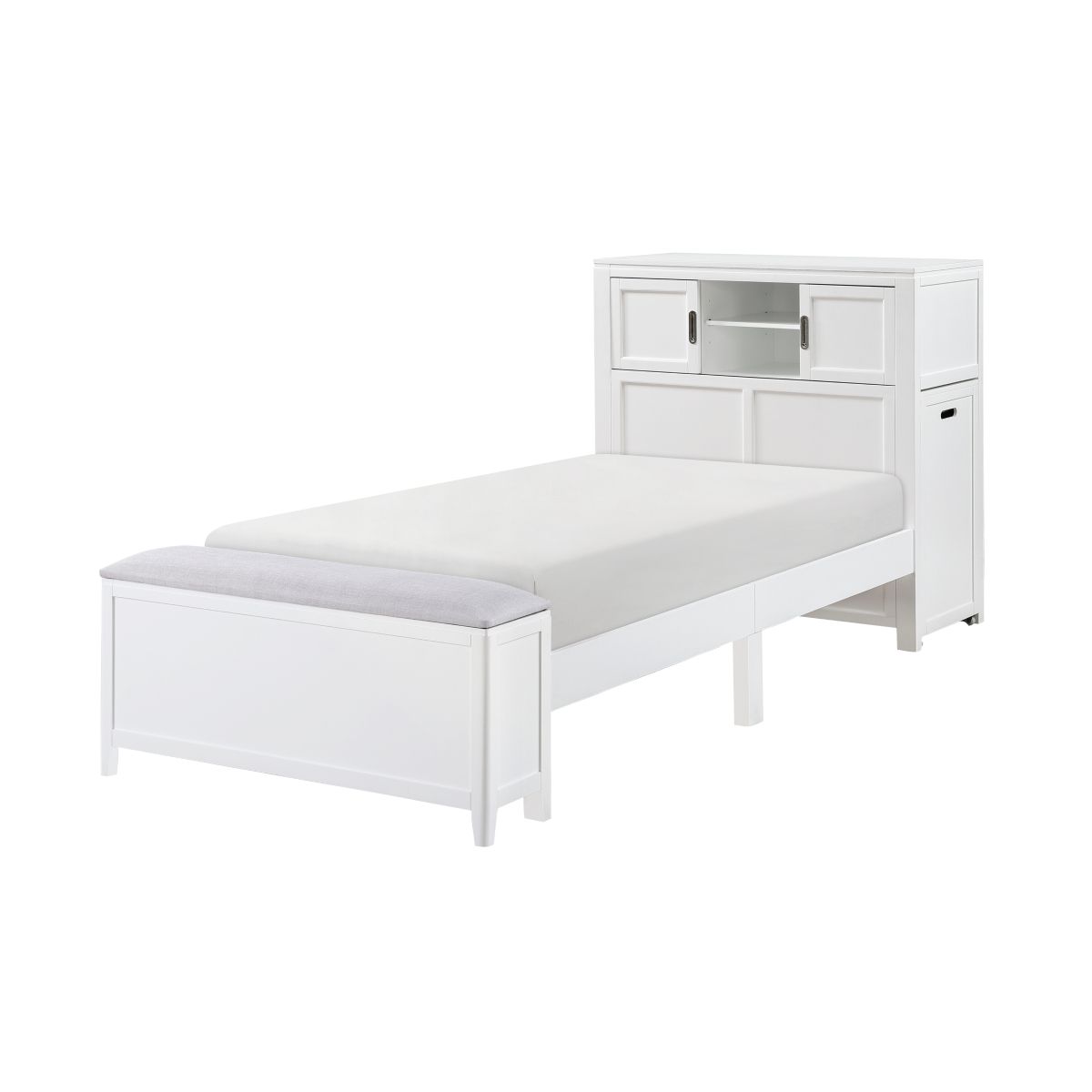 Sloane - Bookcase Bed With Hidden Desk, Stool And Storage Bench
