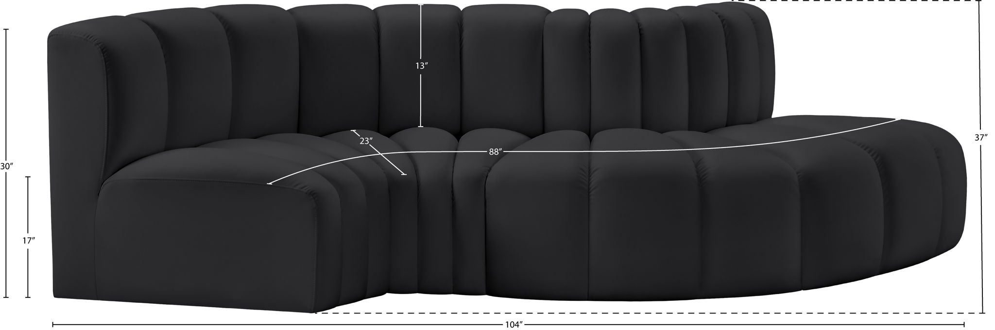 Arc - Faux Leather 4 Piece L-Shaped Modular Sofa