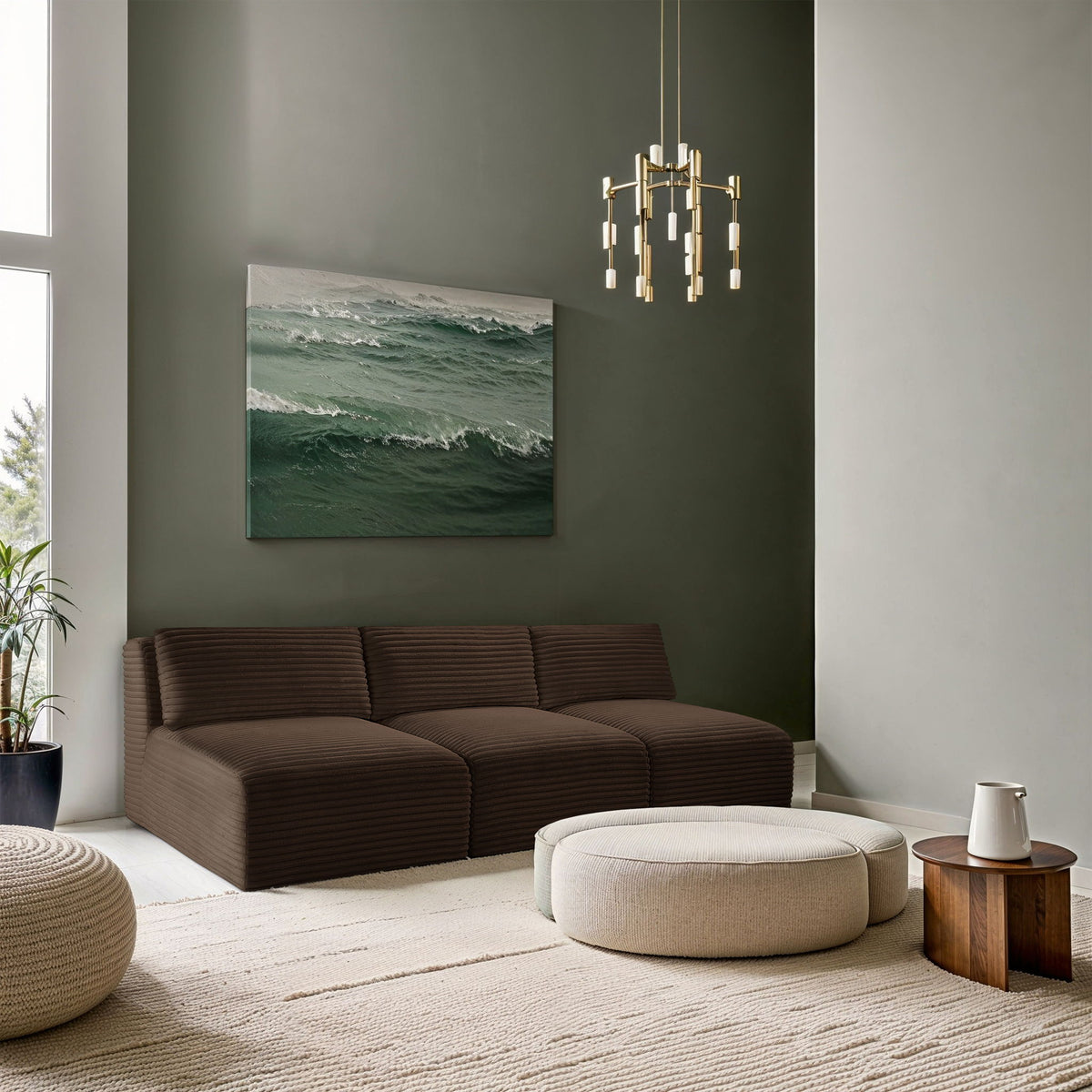 Shaggy - 3 Seat Modular Armless Sofa