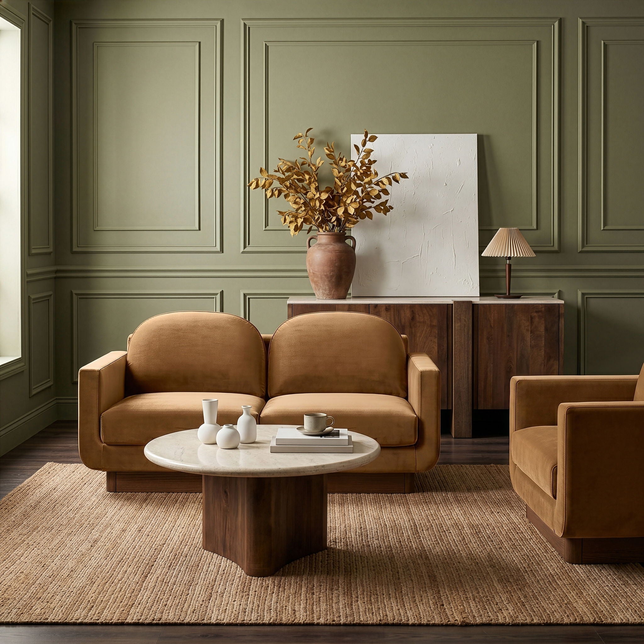 Diviento - Velvet Performance Fabric Upholstered Loveseat