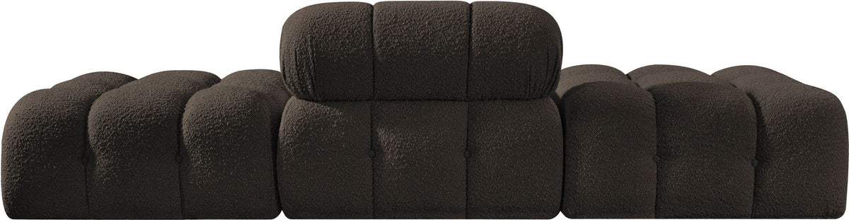 Ames - 3 Piece Boucle Upholstered Modular Sofa With 2 Backless Seats