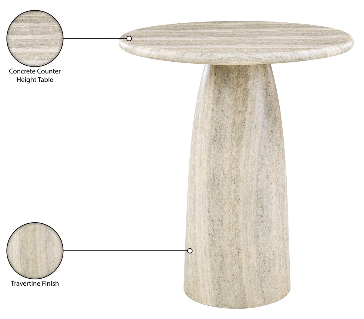 Cosenza - Concrete Indoor / Outdoor Counter Height Table