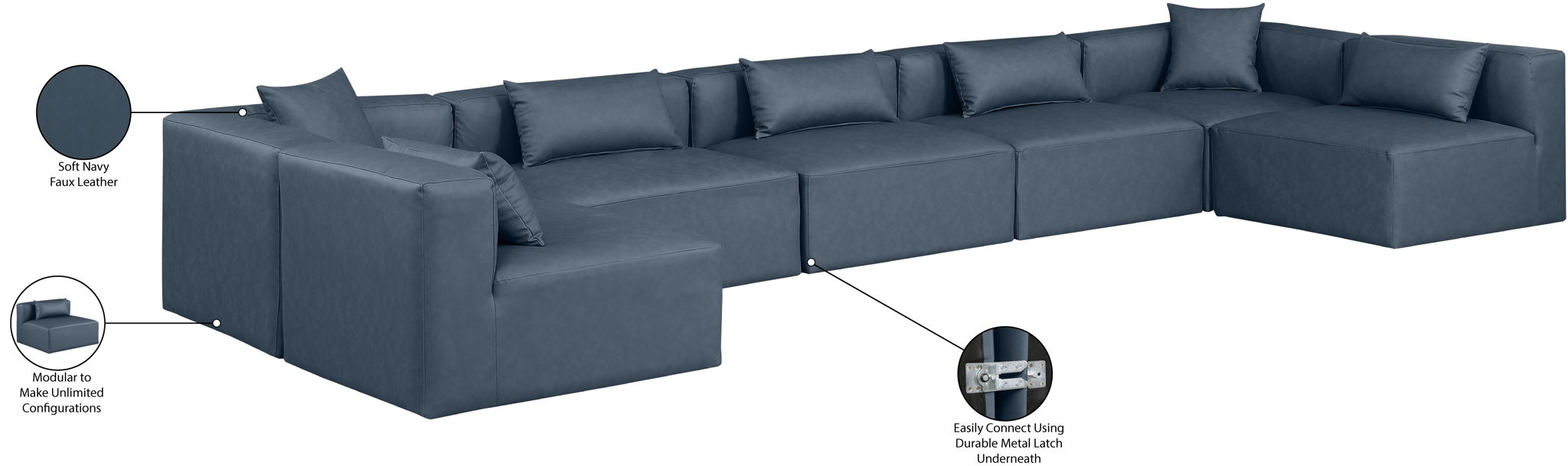 Cube - 7 Piece Modular U-Shaped Sectional