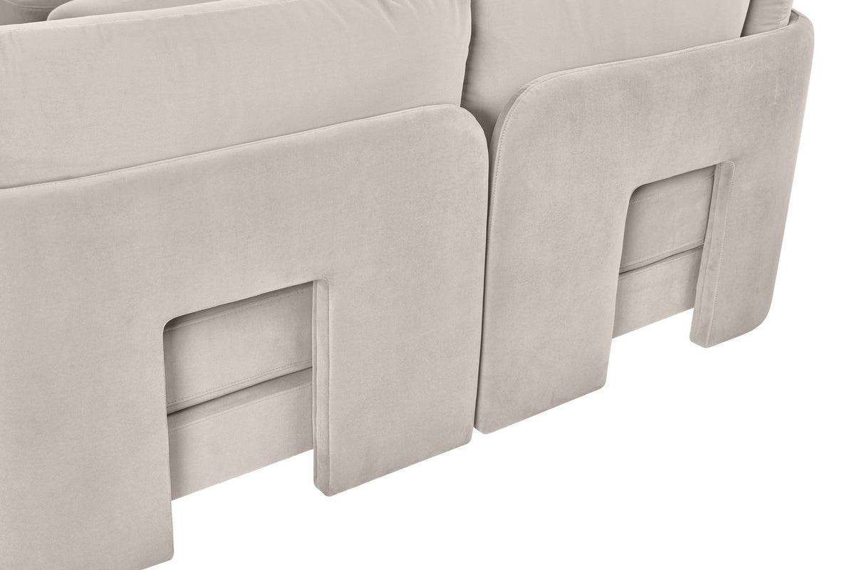 Hammond - Velvet Performance Fabric Upholstered 5 Piece L-Shaped Sectional