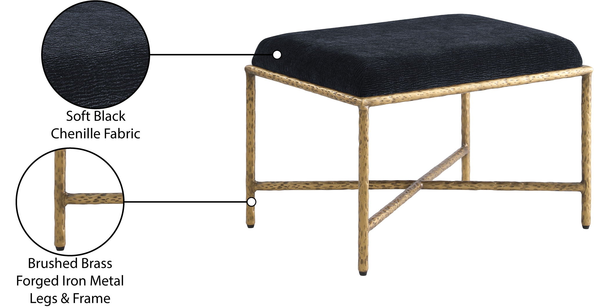 Valley - Bench With Gold Frame