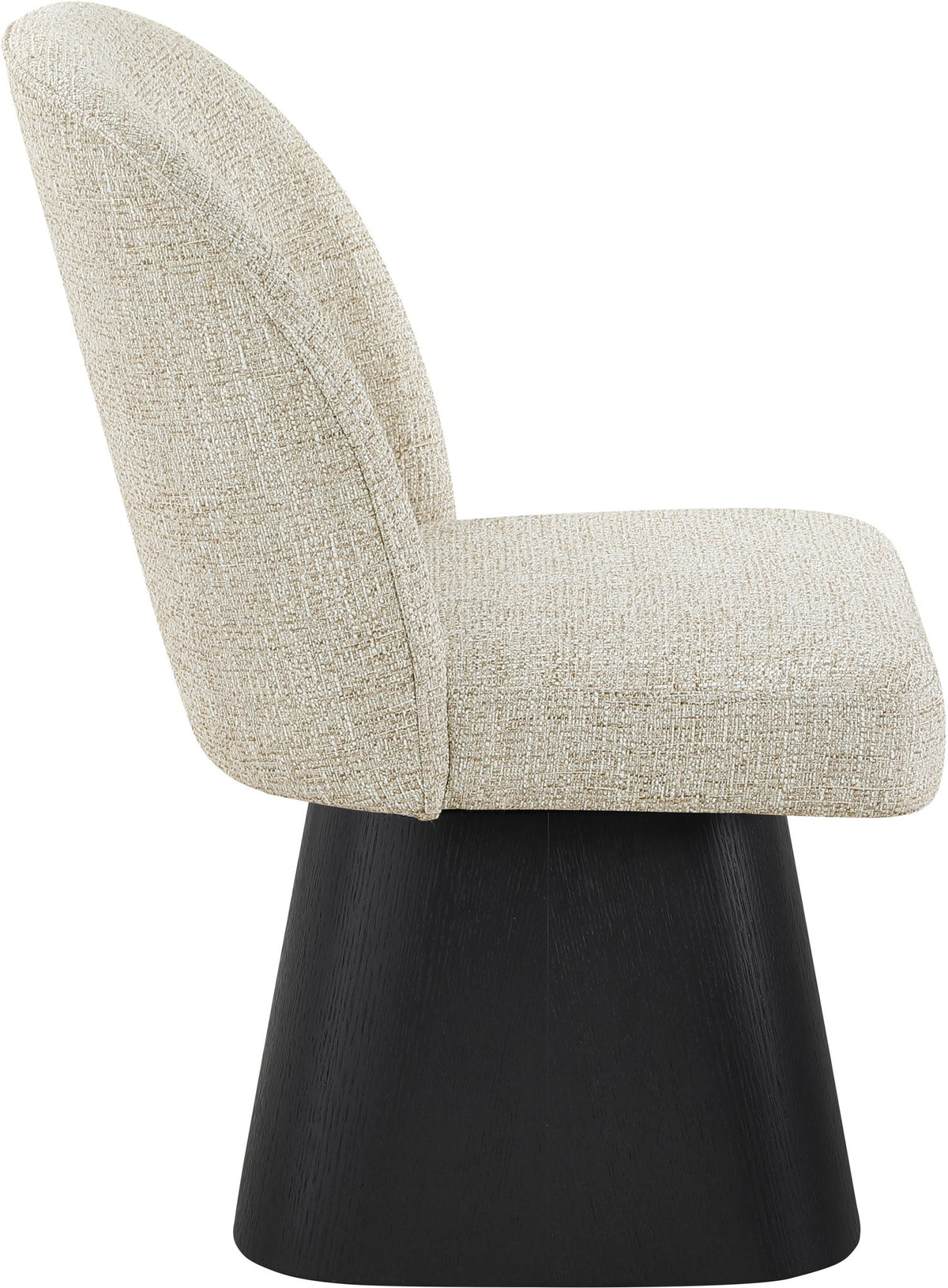 Marlowe - Linen Textured Fabric Upholstered Swivel Dining Side Chair - Stained Black