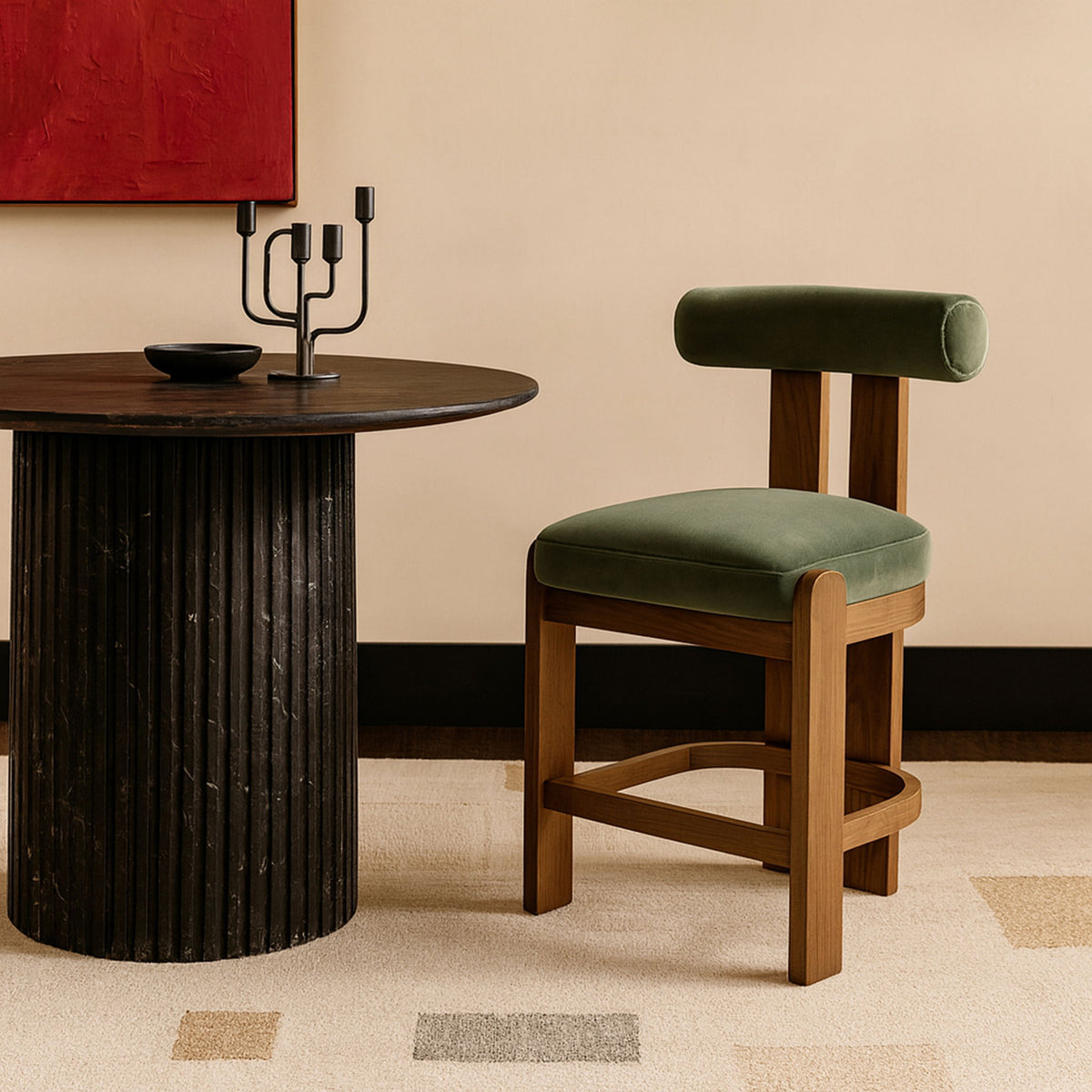 Arienzo - Velvet Upholstered Counter Stool (Set of 2)