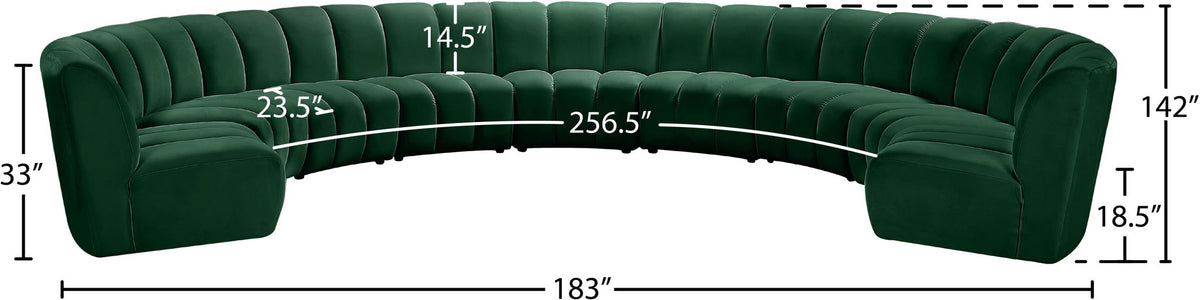 Infinity - 9 Piece Velvet Modular Sectional
