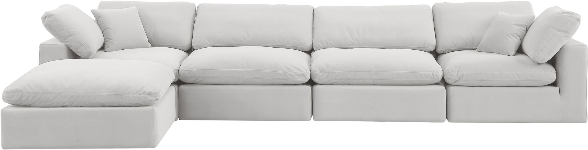 Comfy - 5 Piece Velvet Modular Sectional With Chaise