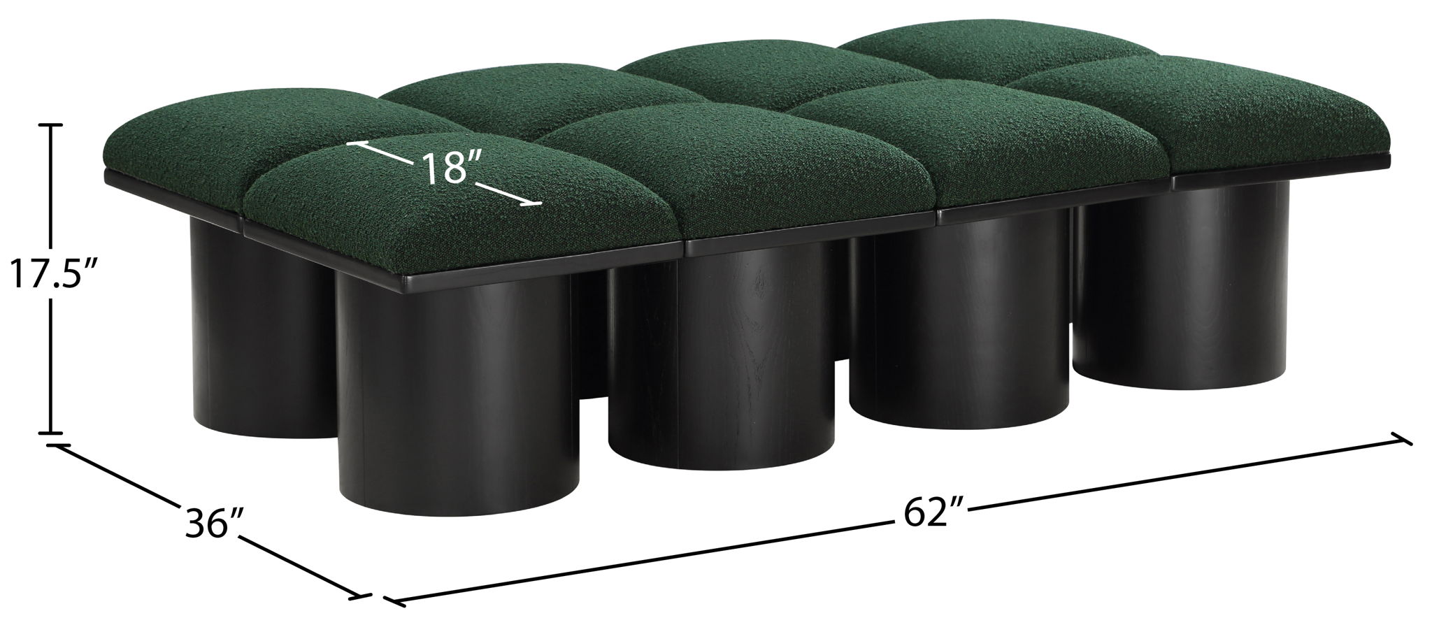 Pavilion - 8 Piece Modular Bench With Black Base
