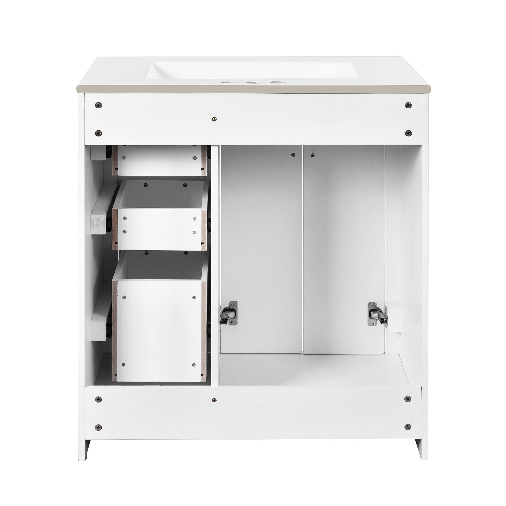 Bathroom Vanity With Sink, Storage Cabinet, Freestanding Set With 3 Drawers & Soft Closing Doors