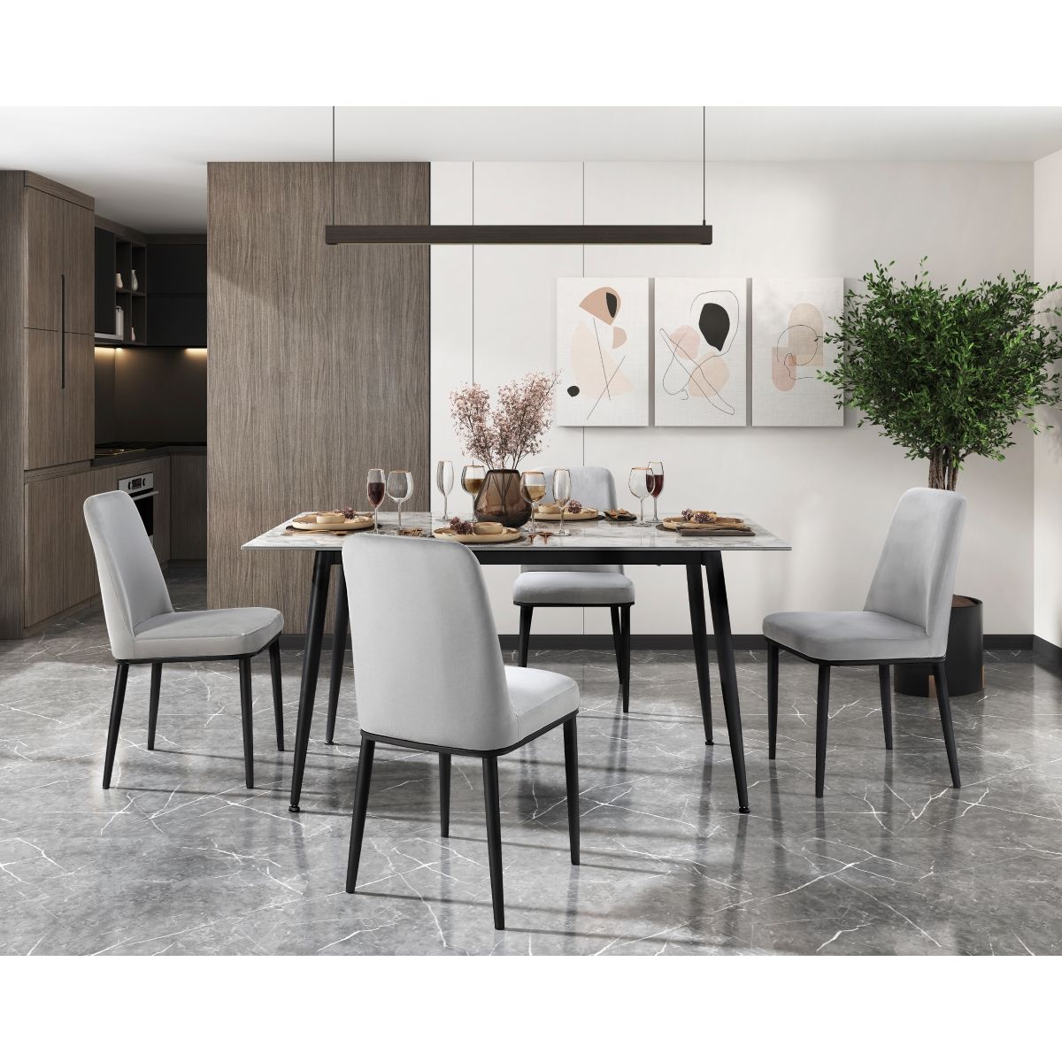 Salerno - Dining Table - Black / Gray