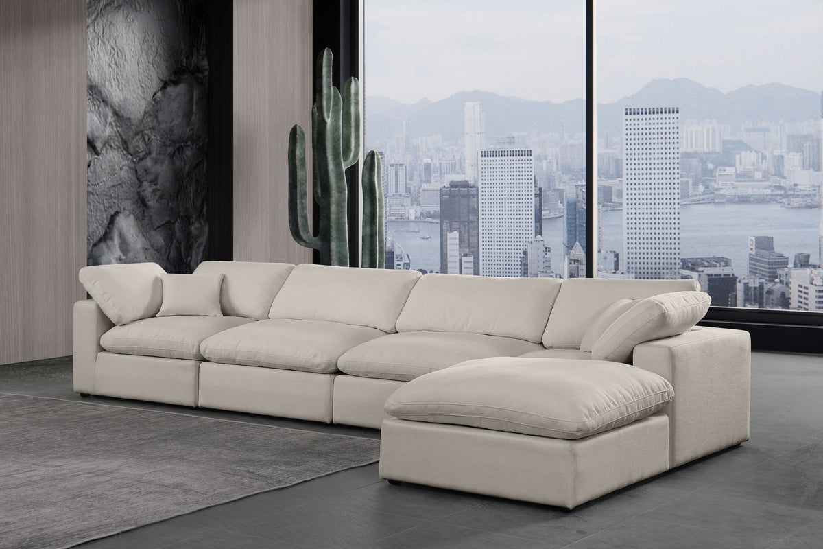 Comfy - 5 Piece Linen Modular Sectional With Chaise