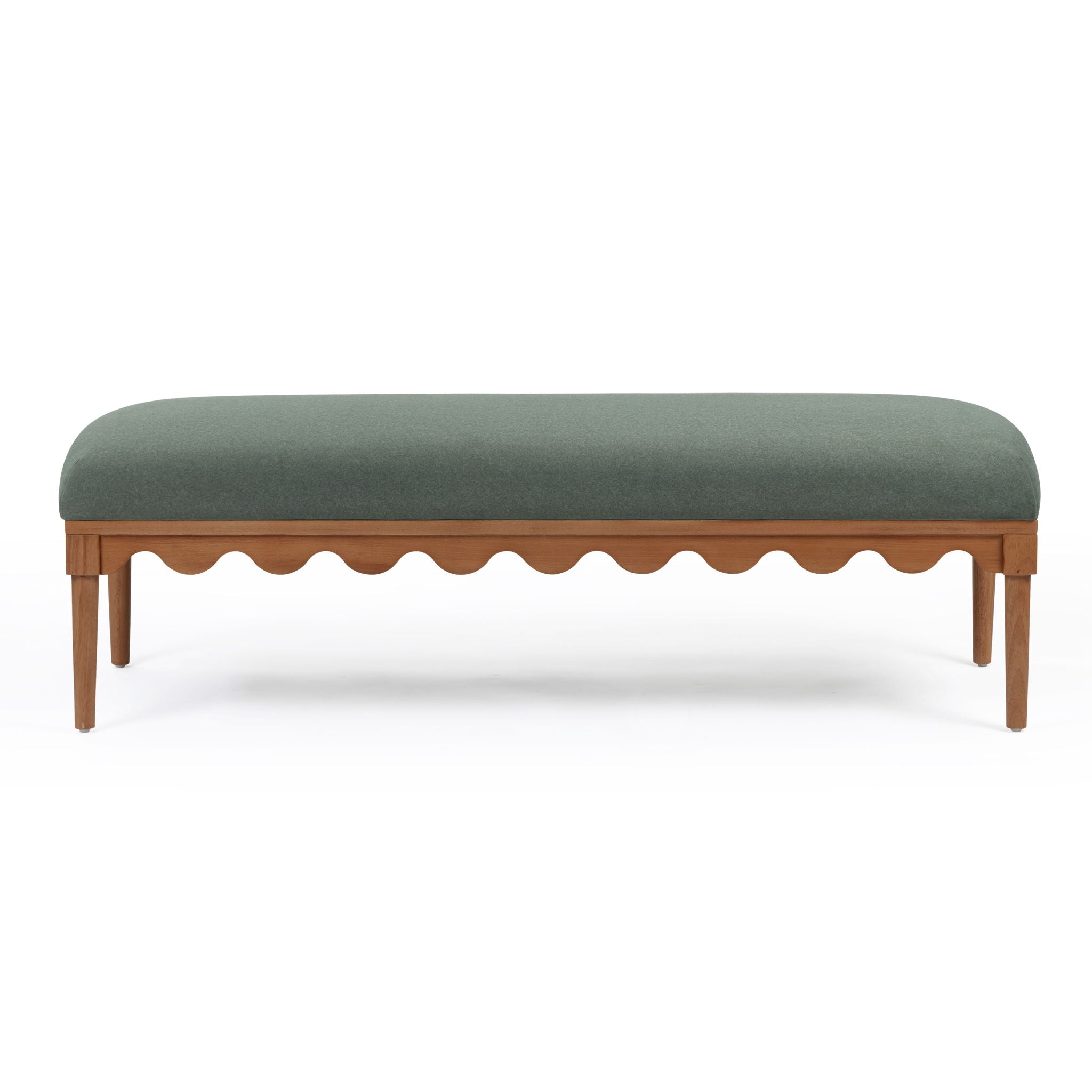 Oodle - Vegan Mohair Bench, Walnut Legs