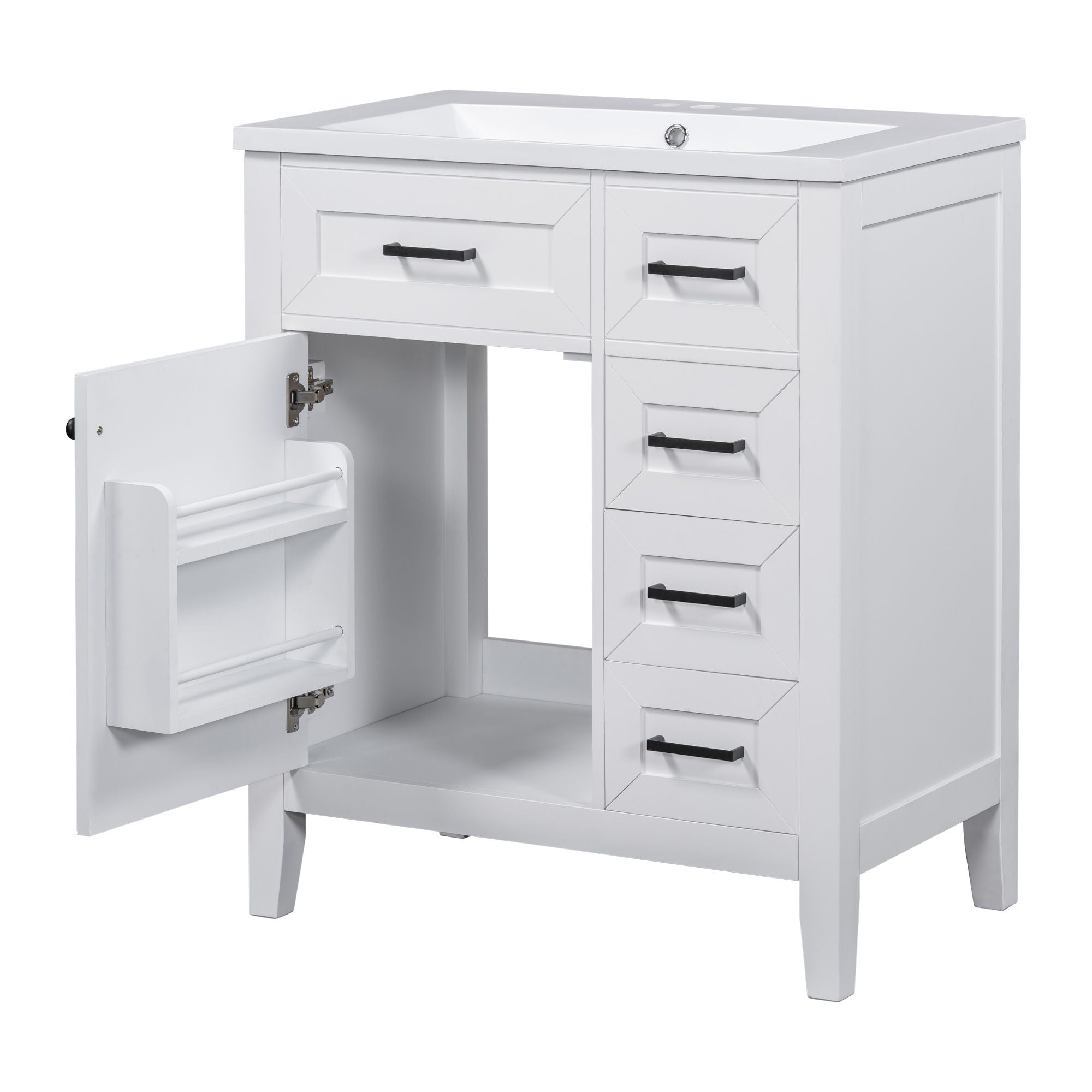 Modern Bathroom Vanity With Sink Combo, 3 Drawers