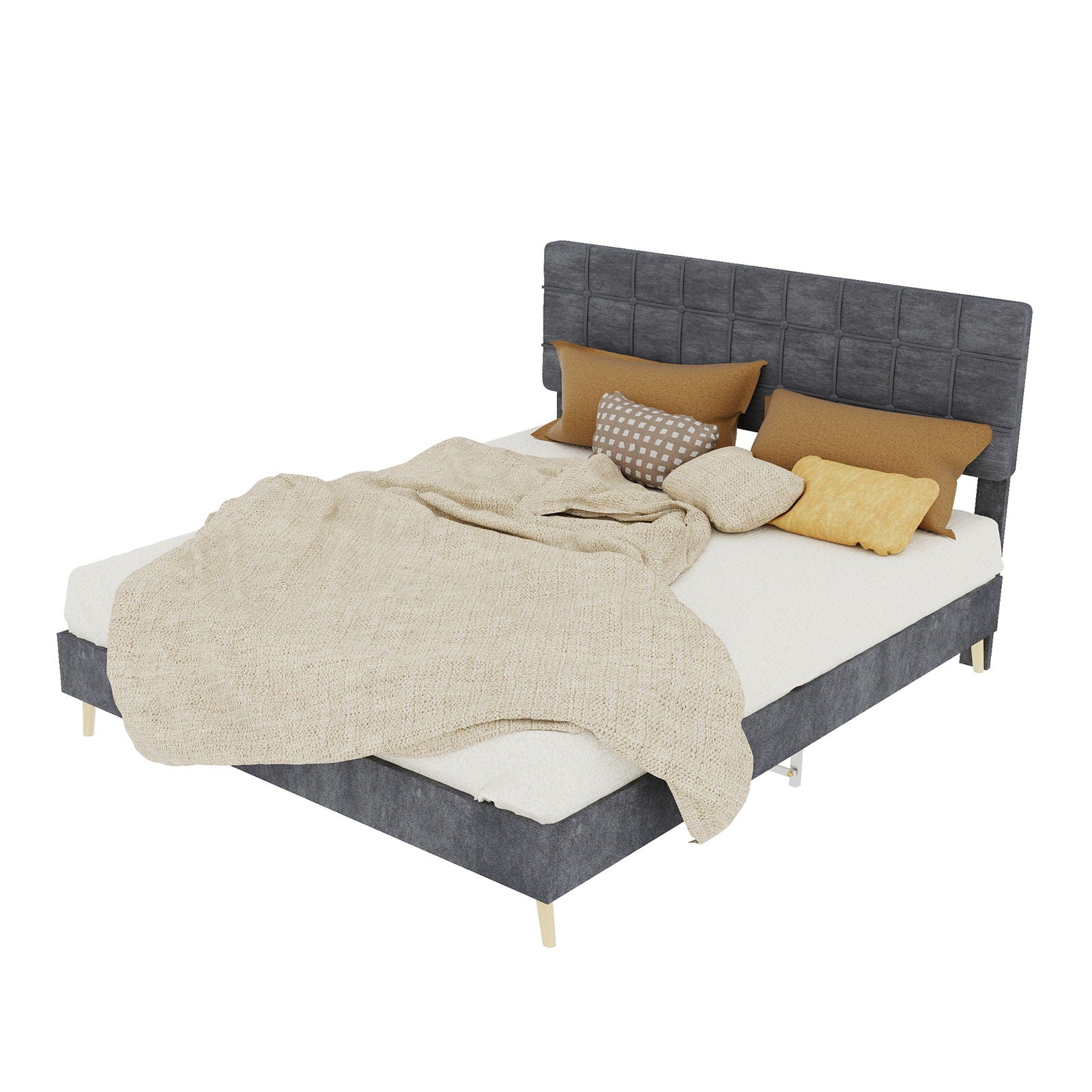 Yungan Lingge Minimalist Soft Pack Headboard Bed