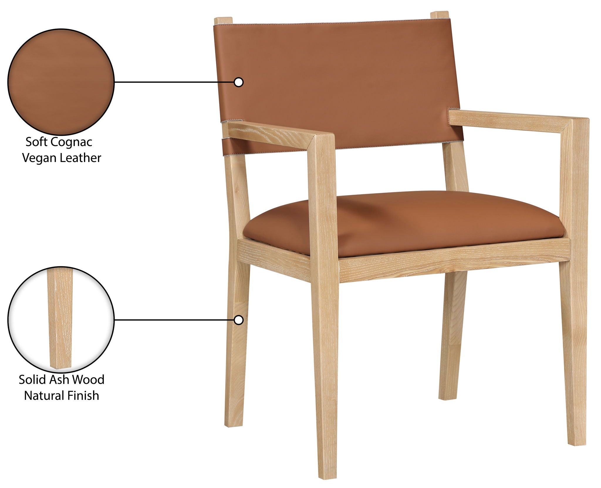 Avon - Vegan Leather Dining Arm Chair