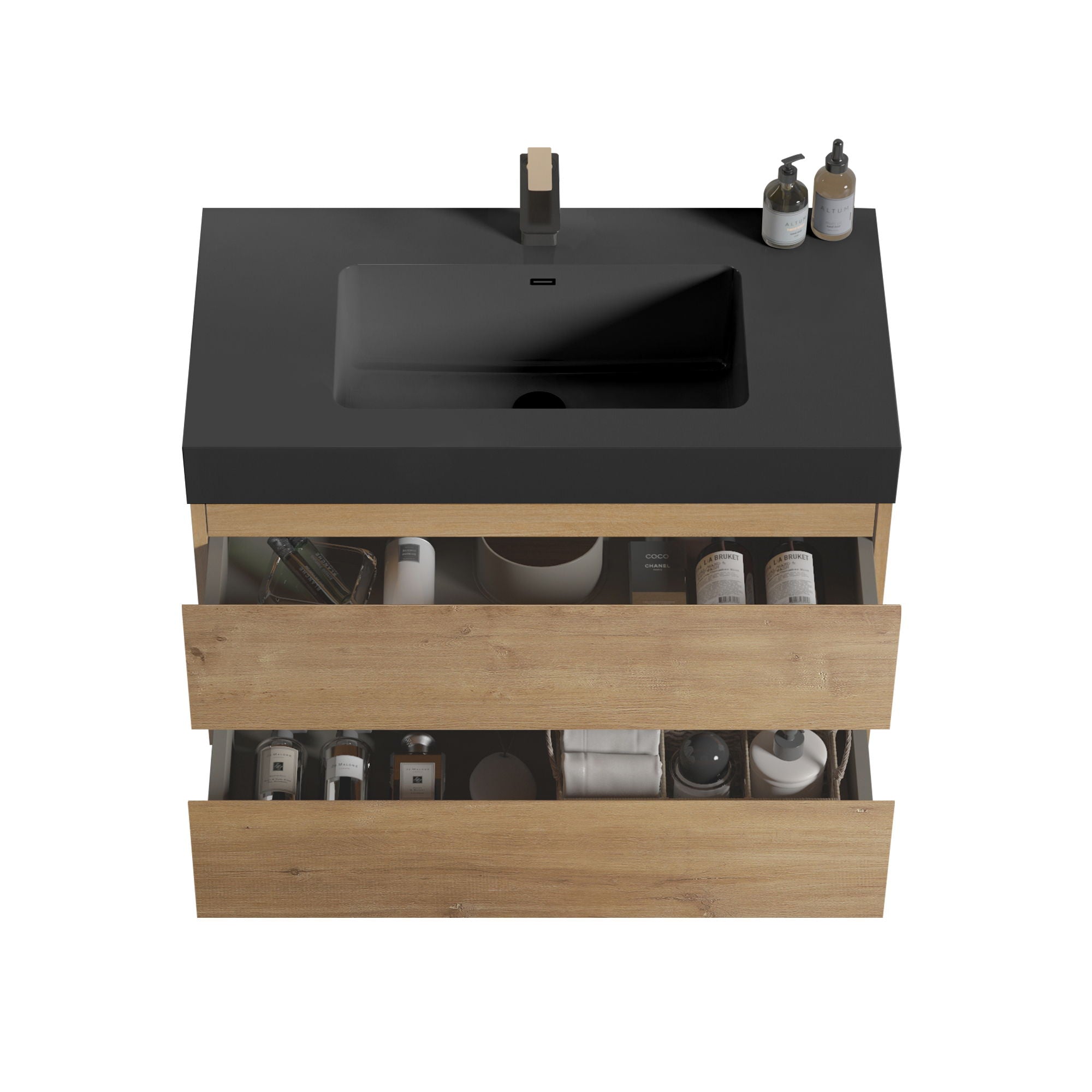 Alice - Bathroom Vanity With Sink, Large Storage, Wall Mounted