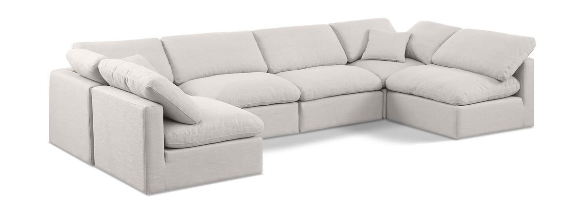 Indulge - Linen 6 Piece Modular U-Shaped Sectional