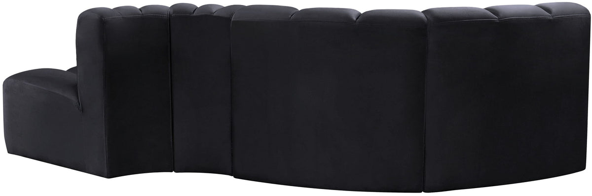 Arc - Velvet 4 Piece L-Shaped Modular Sofa