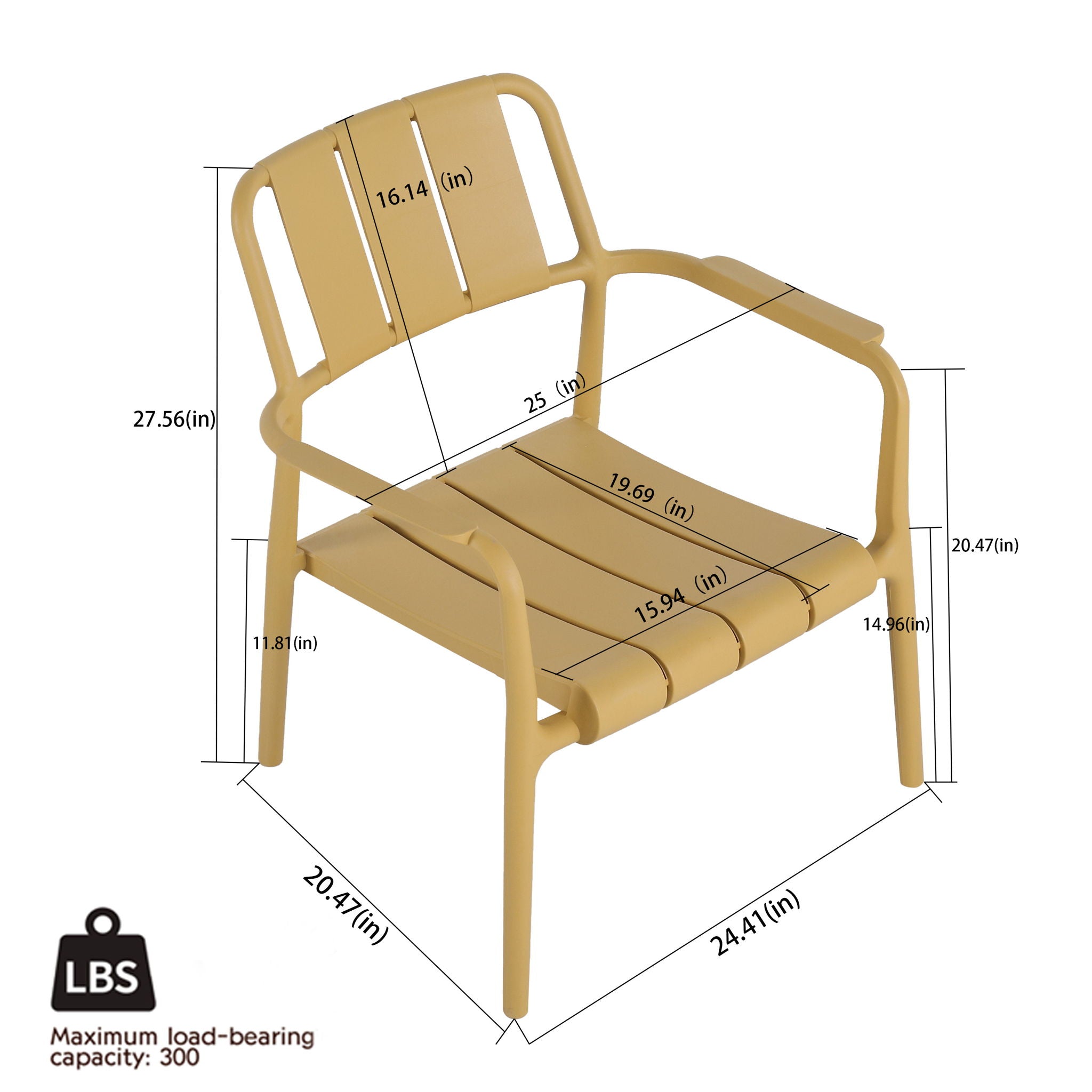 3 Piece Indoor / Outdoor Leisure Table And Chair Set (2 Chairs And 1 Coffee Table), UV Resistant, Waterproof And Durable - Brick Yellow