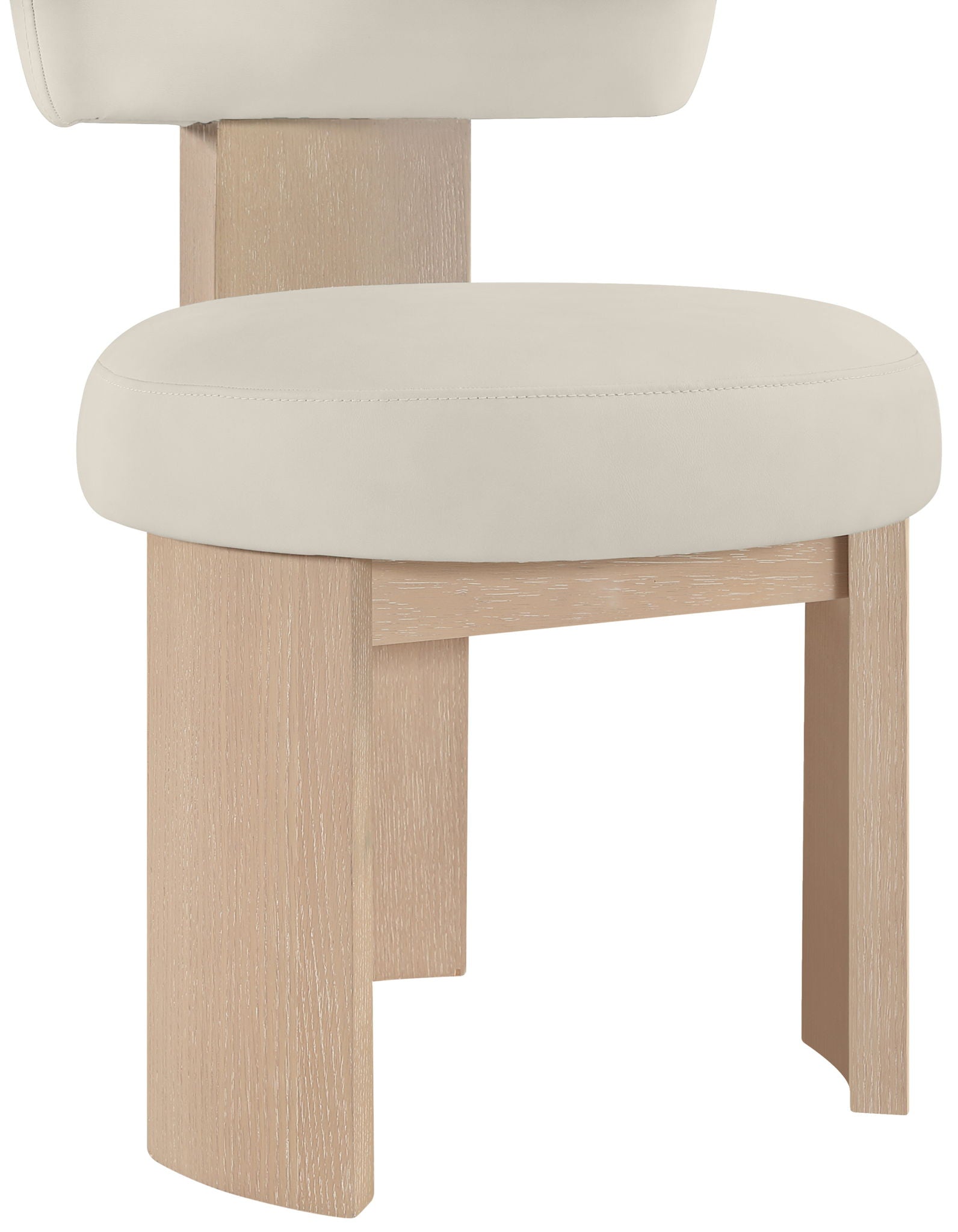 Atelier - Vegan Leather Upholstered Dining Chair (Set of 2) - Taupe / Painted Natural
