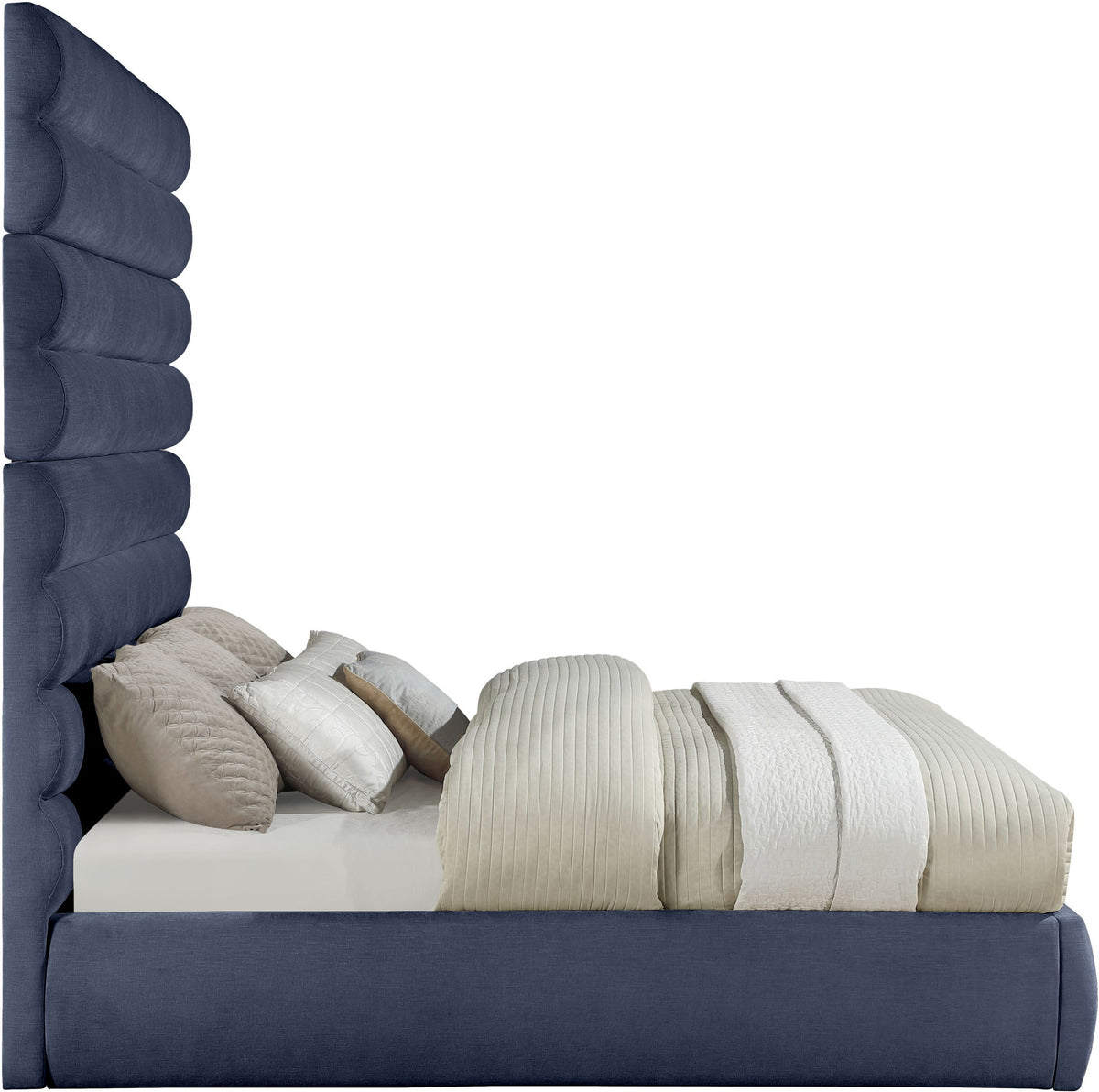 Adam - Chenille Fabric Bed With 89" Headboard