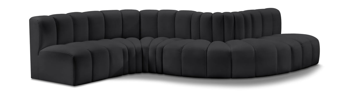 Arc - Faux Leather 6 Piece Curved Modular Sofa