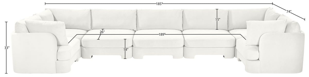 Hammond - Velvet Performance Fabric Upholstered 7 Piece U-Shaped Sectional