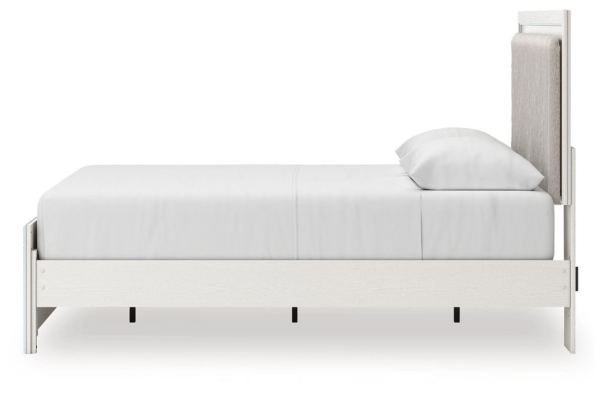 Zuraleus - Upholstered Panel Platform Bed With Roll Slats