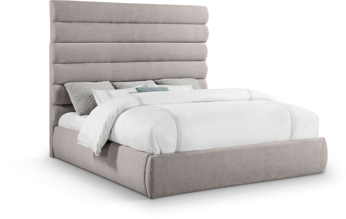 Adam - Linen Fabric Bed With 70.5" Headboard
