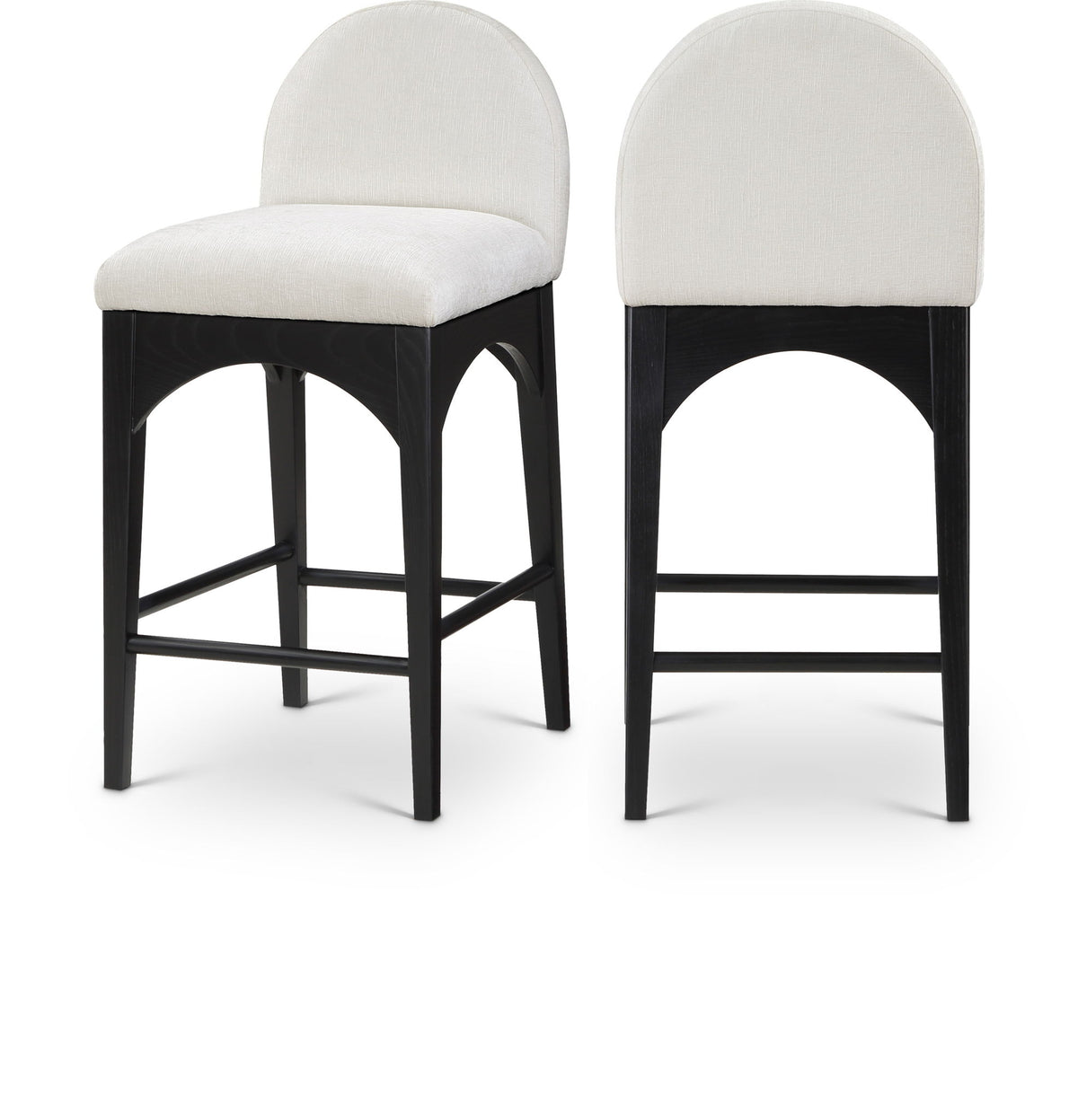 Waldorf - Chenille Stool With Black Legs
