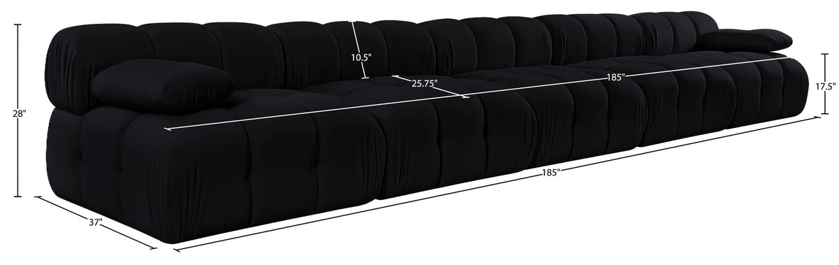 Orin - Velvet 5 Piece Modular Armless Sofa