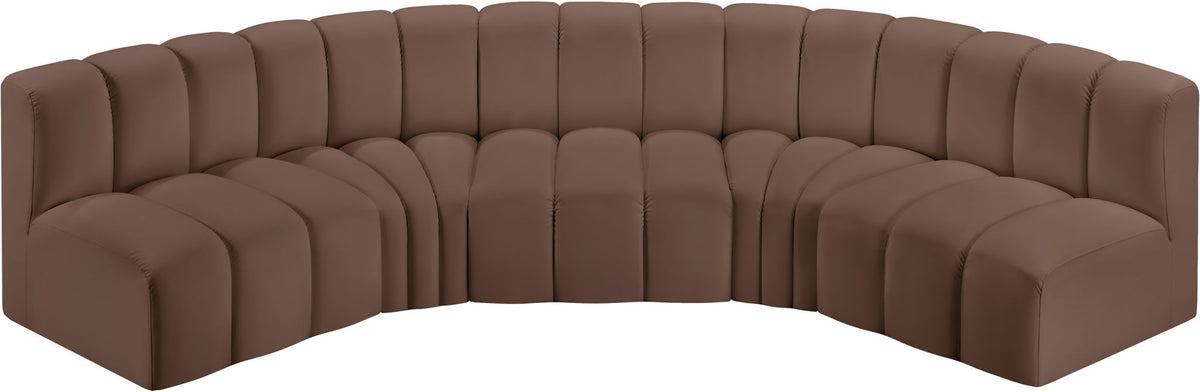 Arc - Faux Leather 5 Piece U-Shaped Modular Sofa