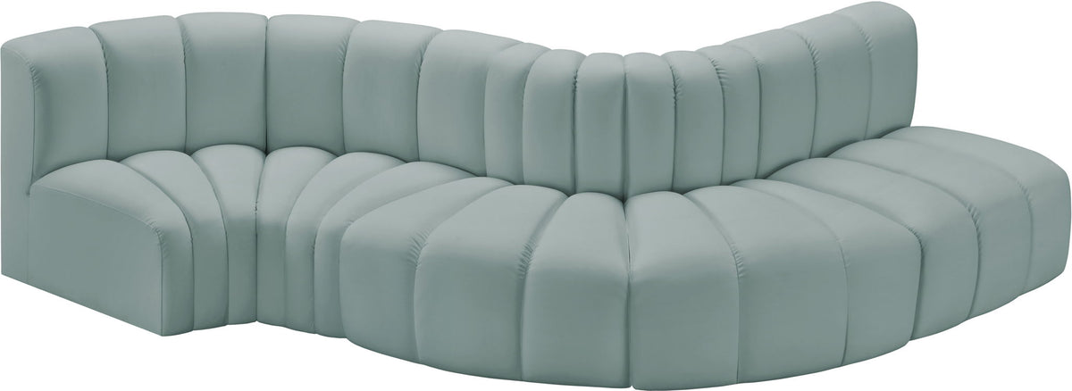 Arc - Faux Leather 5 Piece Modular Sofa