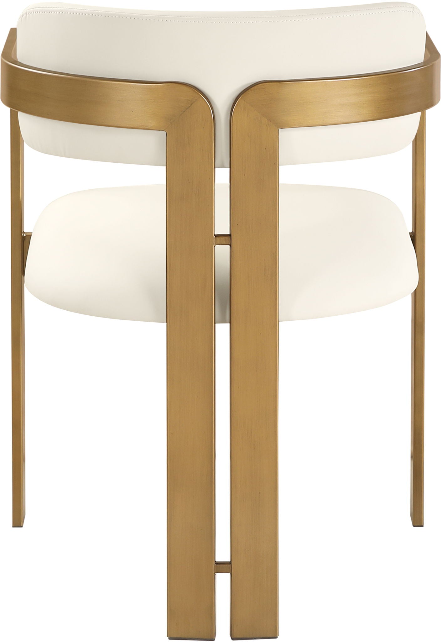 Aurum - Vegan Leather Upholstered Dining Chair With Brushed Brass Base (Set of 2)