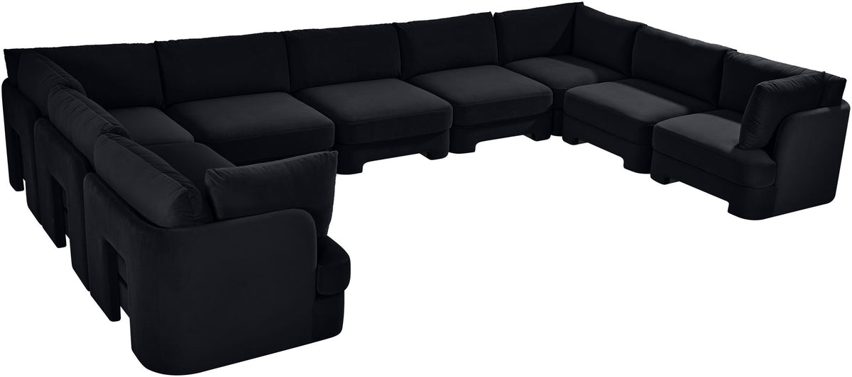 Hammond - Velvet Performance Fabric Upholstered 9 Piece Sectional