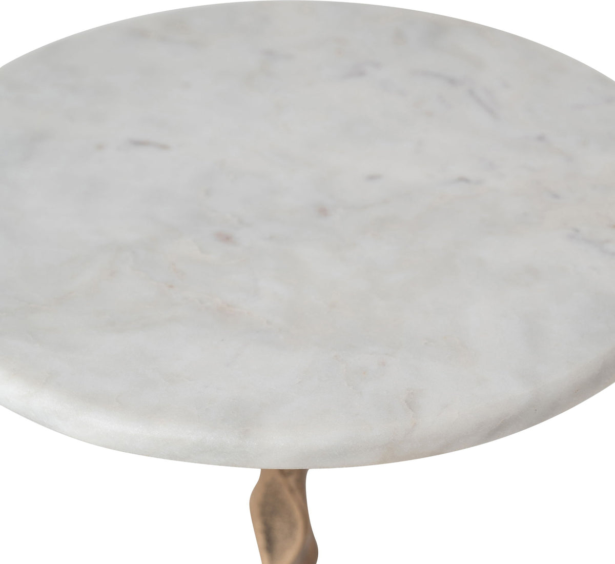 Helix - Genuine Marble Top And Aluminum Base End / Side Table