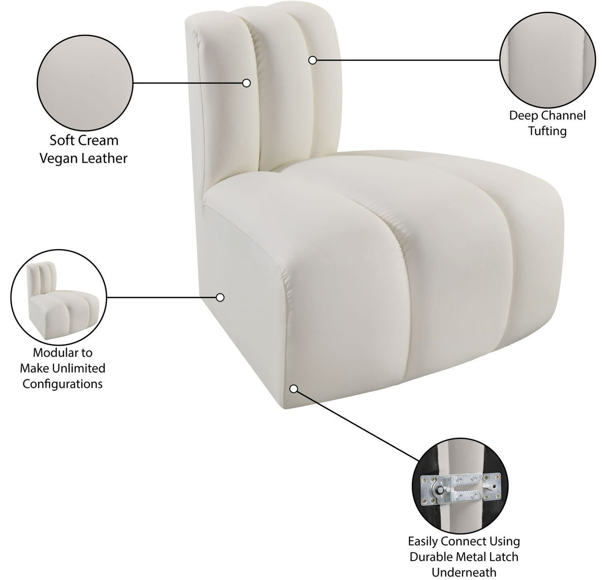 Arc - Faux Leather Reverse Corner Chair