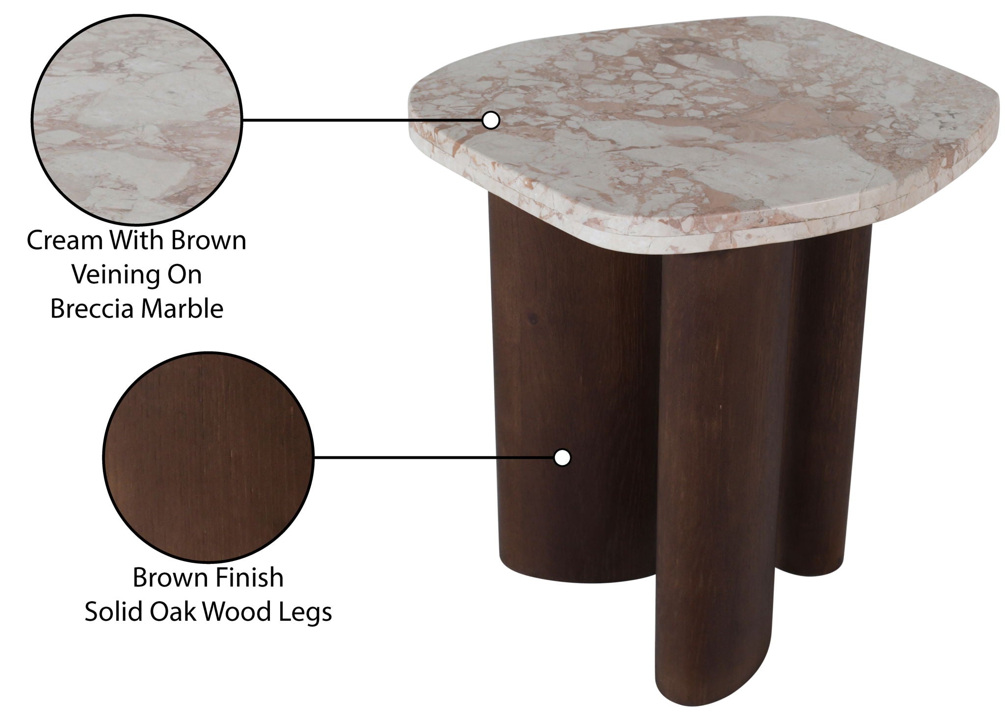Puglia - Marble Top And Oak Wood Base Table