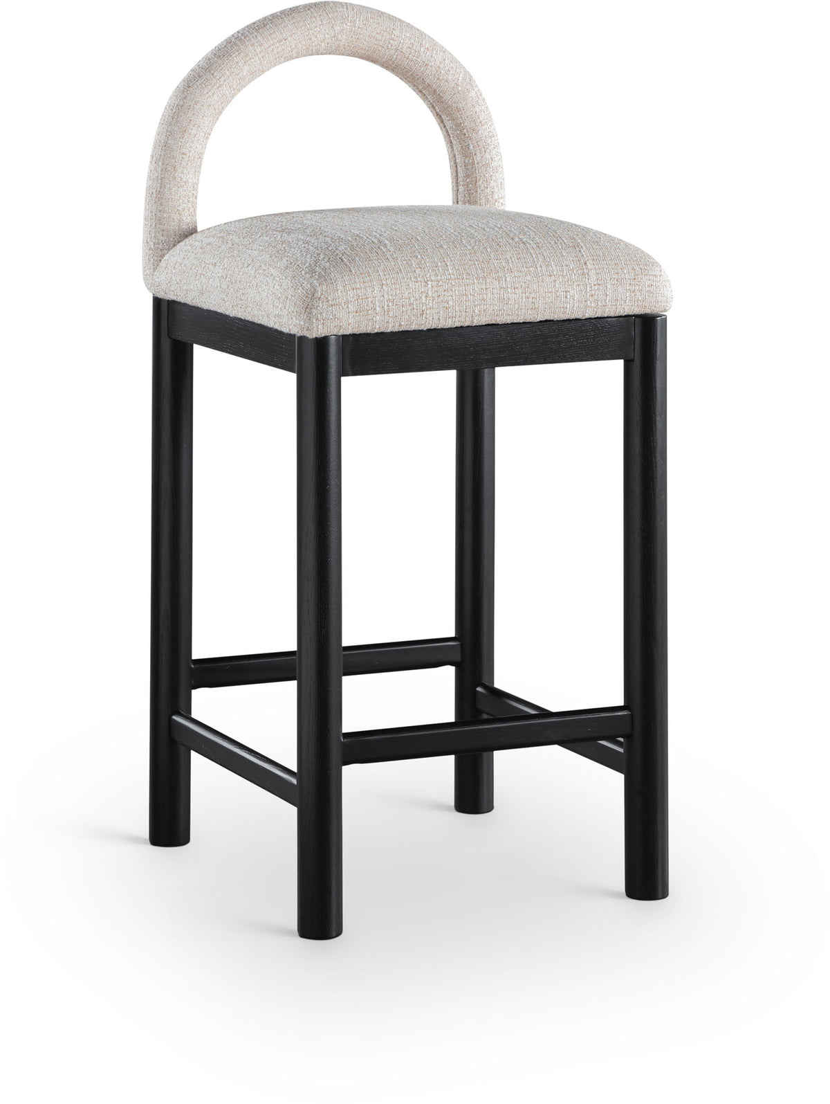 Conrad - Linen Counter Stool With Black Legs