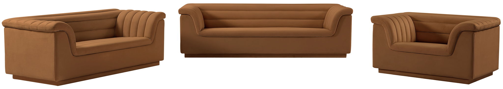 Cascade - Velvet Chair - Saddle