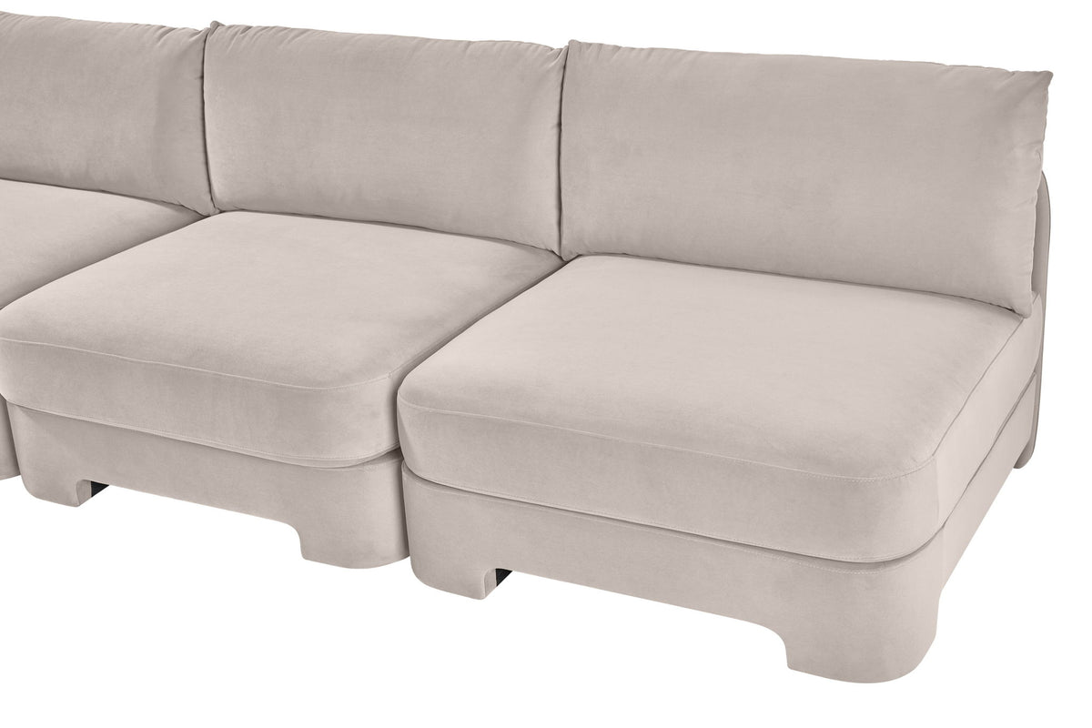 Hammond - Velvet Performance Fabric Upholstered 7 Piece Armless Sectional