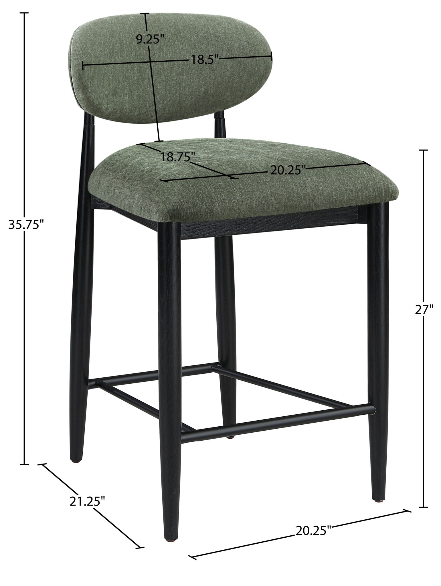 Riccio - Stool - Black Frame