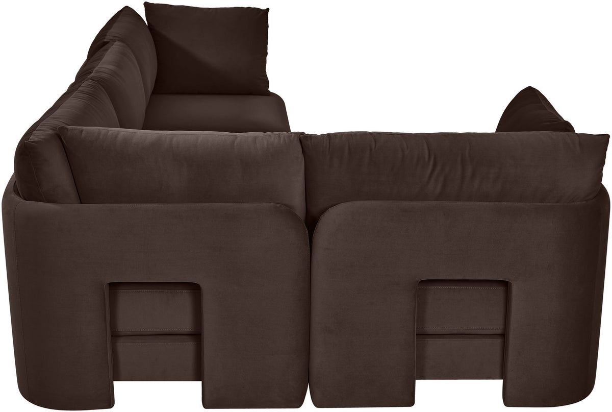 Hammond - Velvet Performance Fabric Upholstered 4 Piece Sectional