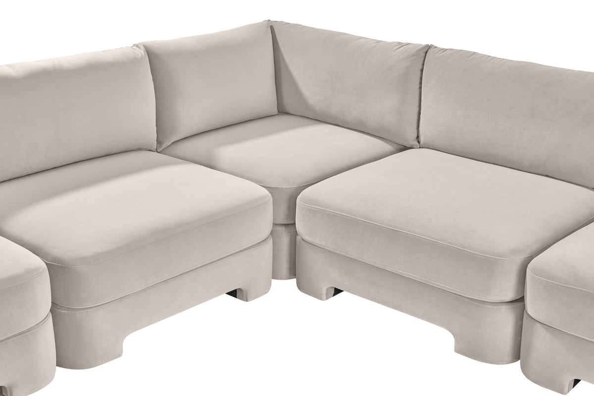 Hammond - Velvet Performance Fabric Upholstered 7 Piece Armless Sectional