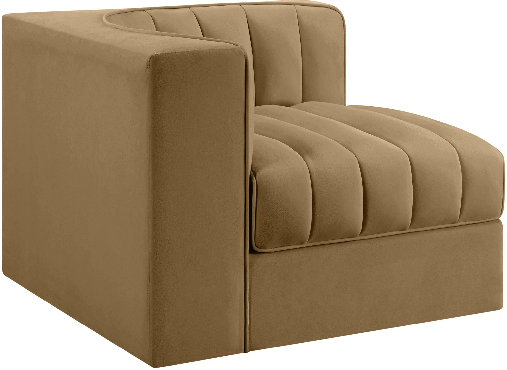 Rummi - Velvet Performance Fabric Upholstered Modular Corner Chair