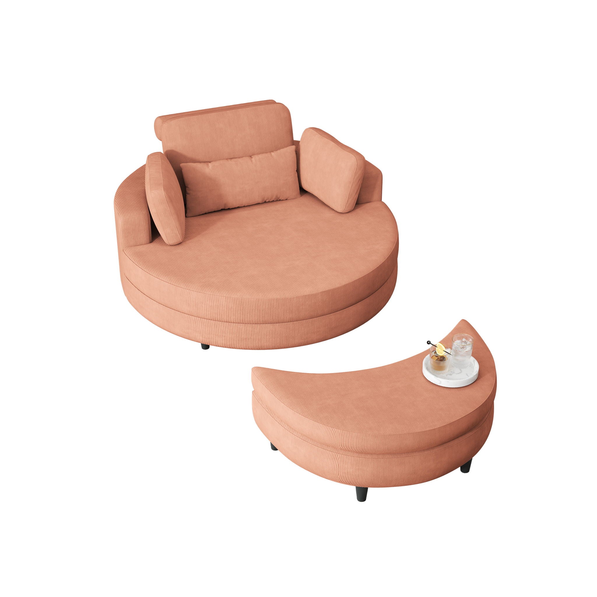 Sofa With Two Throw Pillows And A Waist Pillow With An Extra Tray For Comfortable Seating In Small Apartment Bedrooms