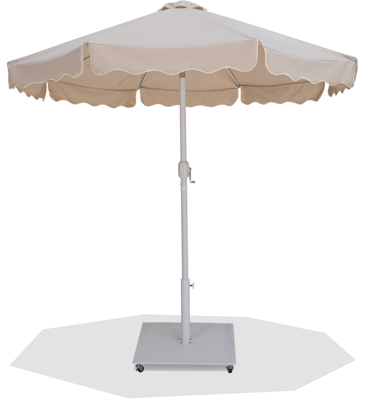 Amalfi - Aluminum Patio Umbrella - White Base / White Pole