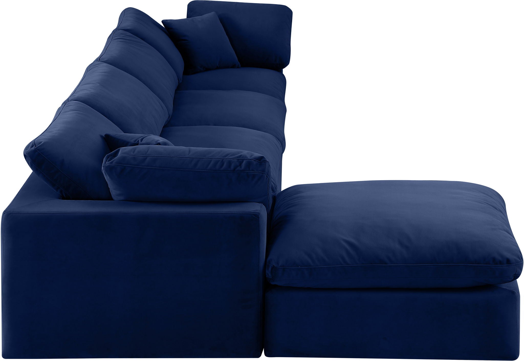 Comfy - 5 Piece Velvet Modular Sectional With Chaise